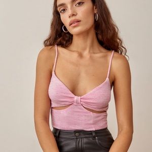 NWOT Reformation Pink Cozette Top - small